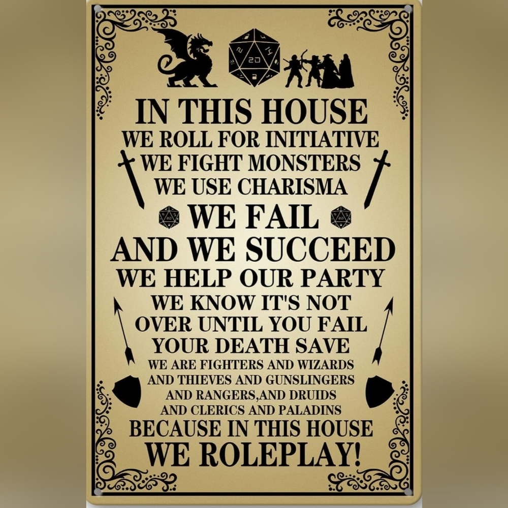 GUITHIA "In This House" Role-playing Lovers 8" X 12" Metal Sign. Brand New.